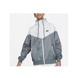 Nike Sportswear Windrunner Hooded Jacket Grey White Black Mens Size S DA0001-084